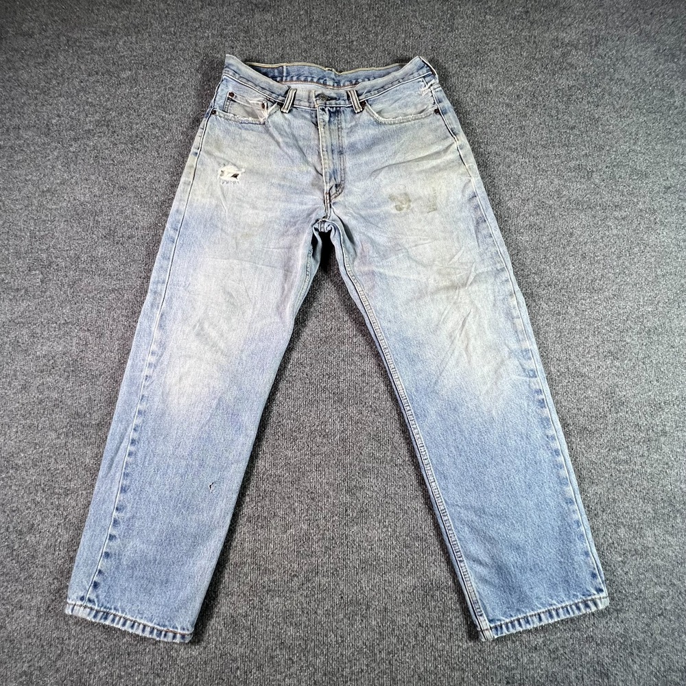 Levi's 550 Jeans Mens 34x30 Blue Denim Light Wash Relaxed Fit Tapered Distressed